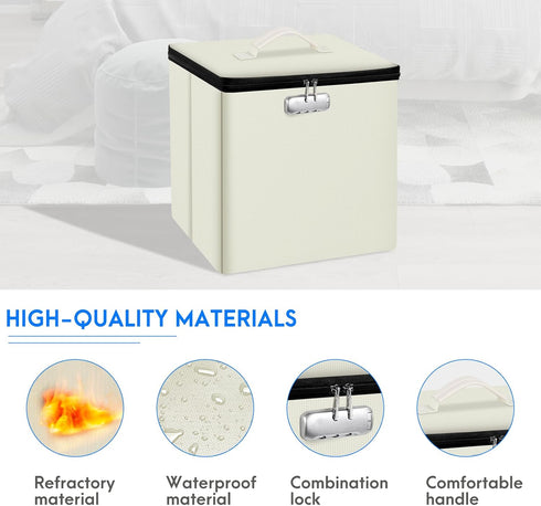 13 13 13 inch Tamfile Small Ottoman with Storage, x x Fireproof Safe Folding Ottoman with Lock for Important Documents