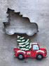 LILIAO Christmas Cookie Cutter Set, 4-pc Stainless Steel Cutters: Pickup Truck with Christmas Tree, Light Bulb, Ornament