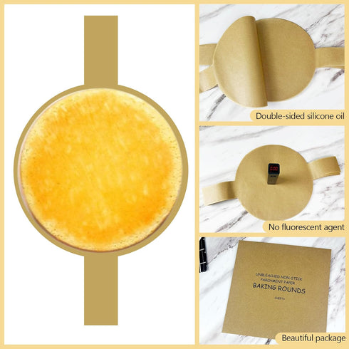 100 Pcs 9 Inch Parchment Paper Rounds for Sourdough Baking, Baking Sheets, Round Cake Pan Liners with Lift Tabs