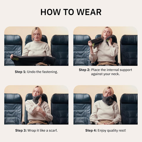 trtl Pillow - Super Soft Neck Support Travel Pillow - Scientifically Proven, Machine Washable - Black
