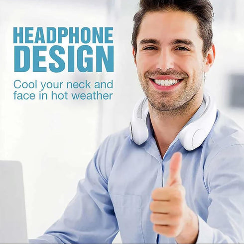 Rechargeable Neck Fans with 360° Cooling, Portable Bladeless Wearable Fan with 4000mAh Battery and 3 Speeds