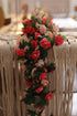 PARTY JOY 5pcs 41Ft Flower Garland Fake Rose Vine Artificial Flowers Hanging Baskets Wedding Arch Decor (Pink)