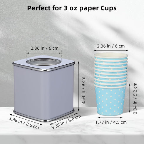 3oz 10 Countertops DOITOOL Bathroom Cup Dispenser, Dixie Cup Dispenser with Paper Cups, Dust-Proof Disposable Paper