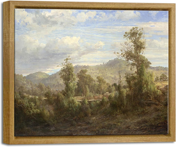 Pyradecor Vintage Canvas Wall Art, Retro Framed Home Decor, Louis Buvelot Nature Landscape Paintings for Living Room