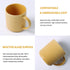 16Oz Set 4, Set MONITO Coffee Mugs of Rustic Ceramic Coffee Cups with Large Handle, Vintage Striped Stoneware Coffee