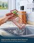 Consumest Sponge Holder for Kitchen Sink: Stainless Steel Sink Caddy with Removable Drip Tray for Soap Storage