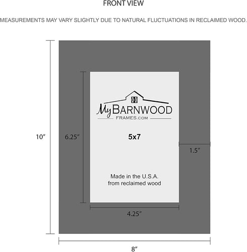 MyBarnWoodFrames Homestead Reclaimed Barnwood Picture Frame - 5x7", 1.5 Inch Frame Width