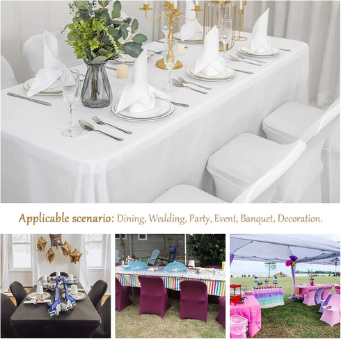 6 Spandex Folding Chair Covers, Black Folding Chair Slipcovers PCS, Universal Fitted Chair Slipcovers for Wedding