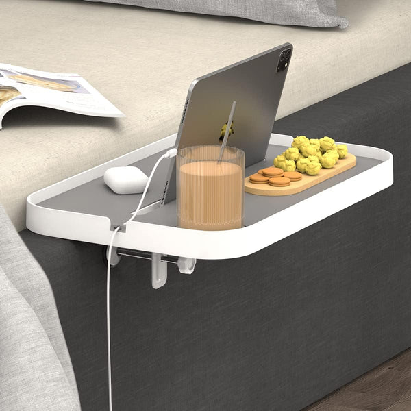 KIWIFOTOS Bedside Shelf with Silicone Pad Top, Clip On Nightstand Snack Organizer, 17" Large Dorm Room Bed Side Table