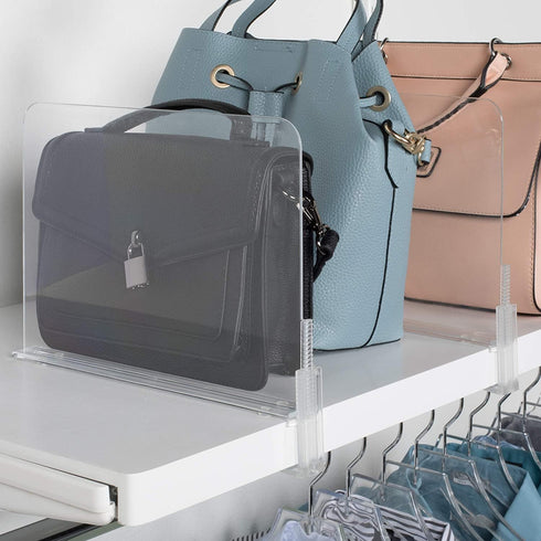 Richards Homewares Acrylic Shelf Dividers 2 Pack - Closet Organizer for Purses, Clothes, or Books - Clear Separators