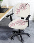 Cherry Blossoms Office Chair Cover Stretchable Computer Chair Seat Cover Backrest Slipcovers, Pink Spring Floral Rustic Burlap Stretchable Rotating Desk Chair Seat Cushion Split Protectors by AMZRicher
