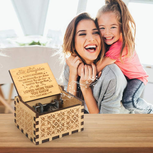 Music Box Hand Crank Engraved Musical Box, You are My Sunshine Antique Vintage Gift for Daughter from Mom