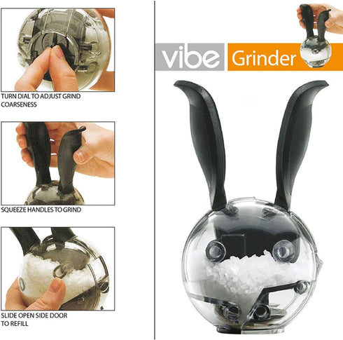 Manual Salt and Pepper Mill Set, Mini Manual Black Pepper Grinder, Multifunction Cruet Spice Grinder Ball Shape Black