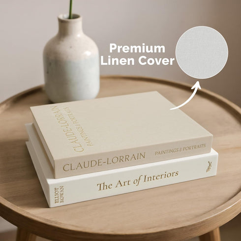 Set 2 Vine Creations Decorative Books - of Linen Hardcover Boxes with Storage - Aesthetic Fake Books for Decoration