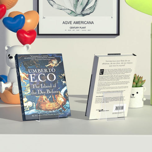 6 Pack Acrylic Book Stand, Clear Easel Stand for Displaying Books, Albums, CD, Magazine, Postcard, Picture, Plate