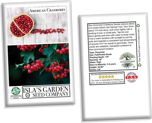 25+ Packet American Cranberry Bush Seeds (Viburnum trilobum) Heirloom Seeds per by Islas Garden Seeds, Hardy Shrub