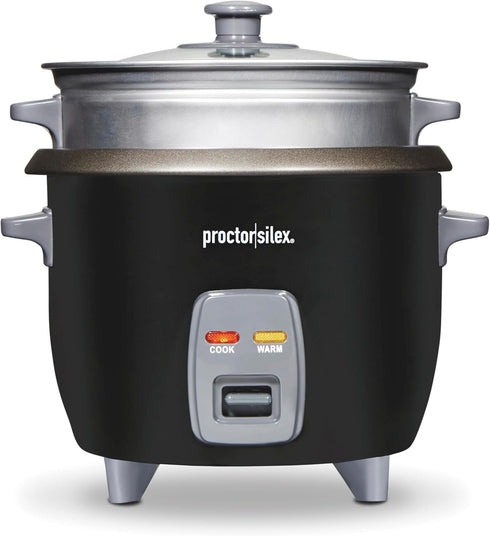 Proctor Silex Rice Cooker & Food Steamer, 6 Cups Cooked (3 Cups