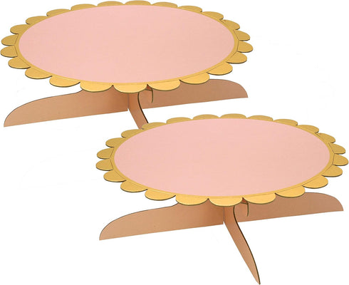 12 Inch Pink Cardboard One Tier Cake Stand for Birthday Party Decorate (2)