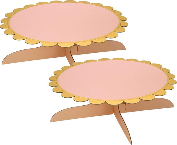 12 Inch Pink Cardboard One Tier Cake Stand for Birthday Party Decorate (2)