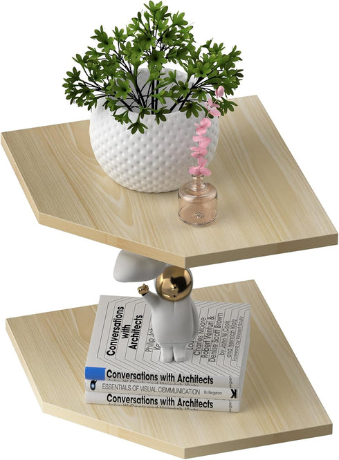 JJL Corner Shelving, Set of 2 Floating Wall Shelf for Wall Organizer Storage,