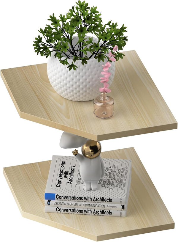 JJL Corner Shelving, Set of 2 Floating Wall Shelf for Wall Organizer Storage,