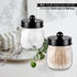SheeChung 3 Pack Qtip Holder Bathroom Jar Set - Apothecary Mason Jar for Home Storage Organizer, Qtip Dispenser