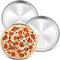 P&P CHEF 10 Inch Pizza Pan, 3 Pieces Stainless Steel Round Tray for Oven Baking Roasting, Heavy Duty - Silver