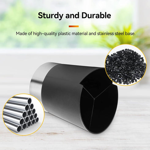 Straw Holder for Countertop, 3 Grid Stainless Steel Dispenser for Drinking Straws and Coffee Stirrers