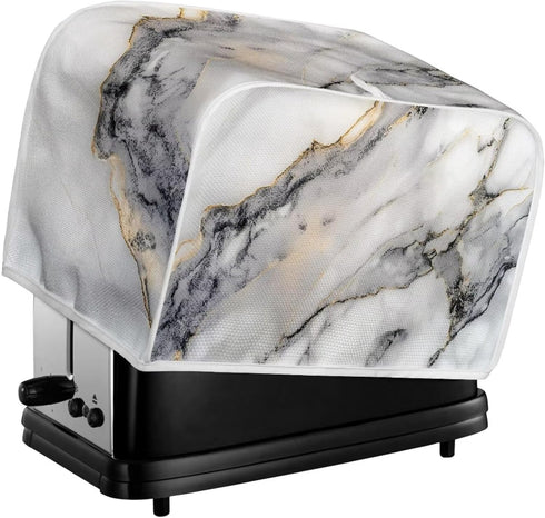 ZDCUSTOM White Marble Toaster Cover, 2 Slice Bread Toaster Oven Protector Covers
