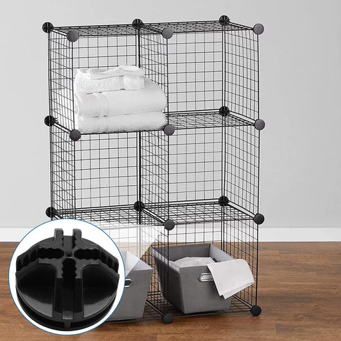 36 Pcs Wire Cube Plastic Connectors for Black Modular Closet Organizer and Metal Grid Shelving Unit