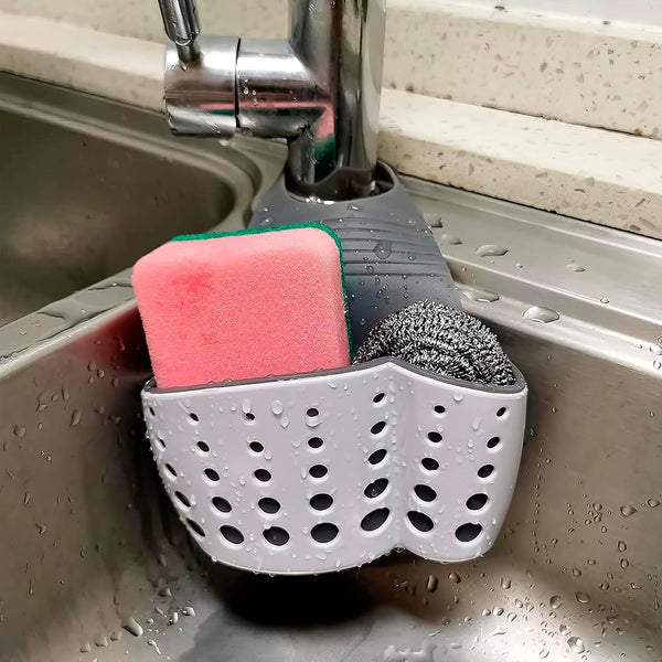 Silicone Sponge Holder For Kitchen Sink - Over The Faucet Sink Sponge