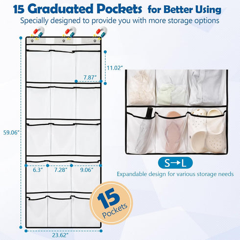 15 2025 9 Over The Door Cruise Ship Organizer - Cruise Ship Magnetic Door Organizer with Size-Graded Pockets, Hanging
