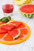 Dexas Citrus Slice Cutting Board/Serving Board, 9 inches, Grapefruit