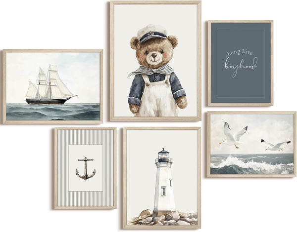 SYYANKK Teddy Bear Nursery Wall Art Baby Boys Room Canvas Poster Vintage Nursery
