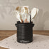 Kitchen Utensil Holder for Countertop, 6.4" Large Ceramic Utensil Crock with Cork Mat, Handles, Modern Cooking Tool Spatula Organizer for Kitchen Counter Decor, Matte Black by Karisky