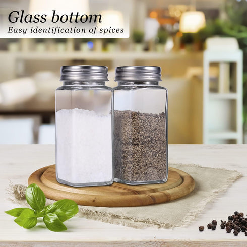 DWTS DANWEITESI Large Salt and Pepper Shakers Set, Cute Farmhouse Kitchen Spice Jars with Stainless Steel Lid