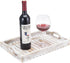 16 11 Inches MyGift Shabby Chic Whitewashed Wood Breakfast Serving Tray with Cutout Handles with Slatted Design