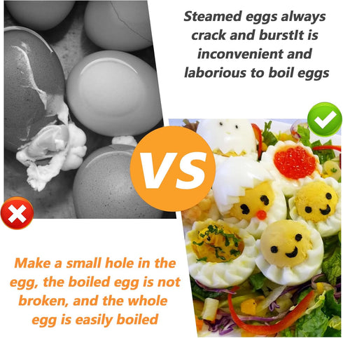 Ouligay Egg Piercer for Raw Eggs, Egg Hole Puncher for Bakery Kitchen Tools, Stainless Steel Egg Poker with Sturdy Base