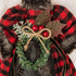 Glitzhome Handmade Plaid Angel Figurine Christmas Treetop Ornament, 12" H, Red & Black
