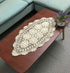 Hetao 16x27 100% Cotton Handmade Crochet Lace Table Runners, Oblong Doilies, Beige