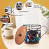 Coffee Pod Holder with Lid - Large Capacity K Cup Coffee Filter Holder with Rustic Wooden Base, Black Wire Storage