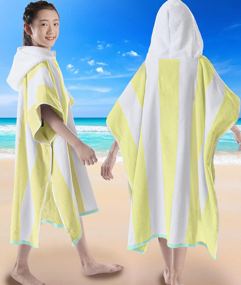 8-16Years VOOVA & MOVAS Big Kids Hooded Towel Poncho | Large, Soft, Absorbent Cotton Towel Robe | | Versatile for Pool