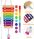Gejoy 6 Pieces Chicken Toys for Coop Accessries Wooden Stand Mirror with Bells Coop Swing Veggies Fruit Skewer