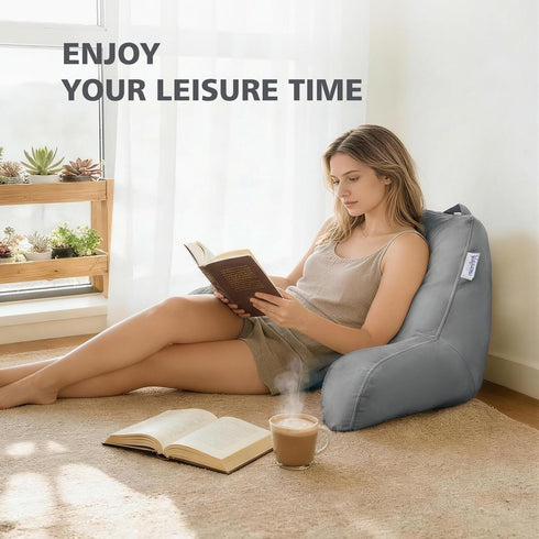 Yagamo Reading Pillow with Adjustable Memory Foam,Adult Backrest with Arms, Back Pillow for Sitting in Bed