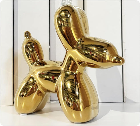 DANELYNN Modern Balloon Dog Decorative Sculpture,Ceramic Dog Figurines Statues Contemporary Art Decor for Living