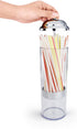 New Star Foodservice Stainless Steel Straw Dispenser - 3.5-Inch by 10.6-Inch, Clear