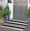 Black and White Striped Outdoor Rug, 24'' x 35'' Door Mat, Machine Washable Welcome Mats for Entryway and Bathroom