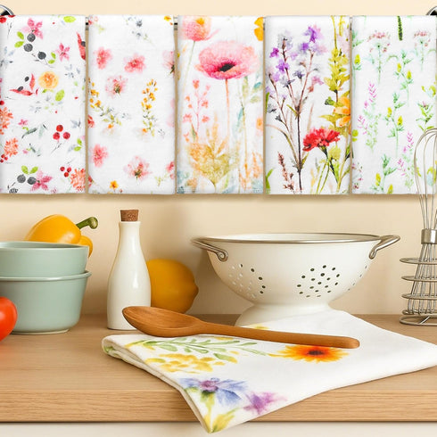 Noveread 6 Pack 9.84x11.81in Reusable Cleaning Cloths Washable Cotton Kitchen Dish Towels for Home Party Supplies Bulk