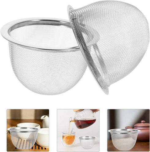 Luxshiny Mesh Tea Filter, 8Pcs Stainless Steel Tea Strainer Insert for Loose Tea Leaves, Replacement for Teapot