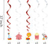 30Ct Carnival Hanging Swirl Decorations, Circus Animals Party Supplies, Baby Shower Ceiling Streamers